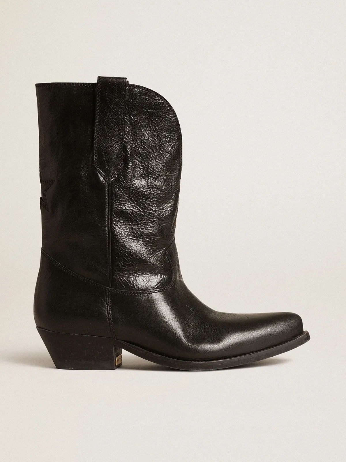 Botas Wish Star bajas de piel negra con estrella negra