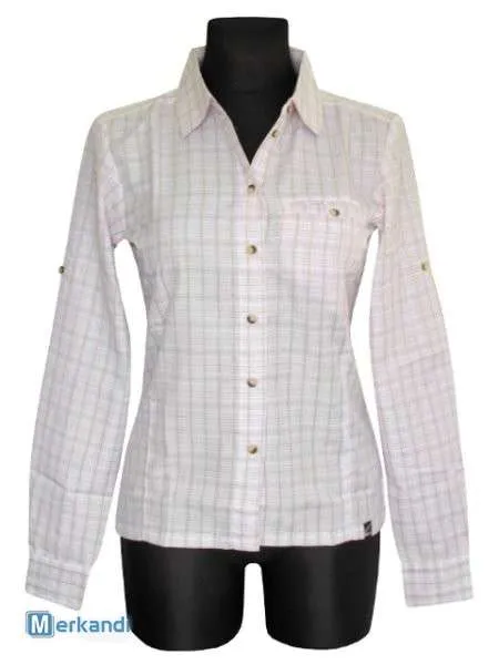CAMISAS MUJER BLUSAS CAMISAS MANGA LARGA BEIGE CHECK 38  44