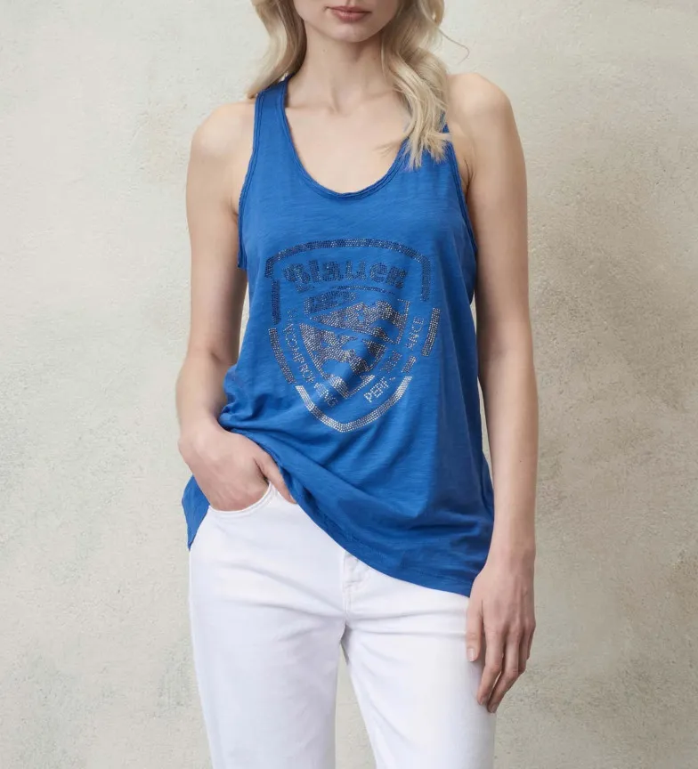 Camiseta Escote Americano azul
