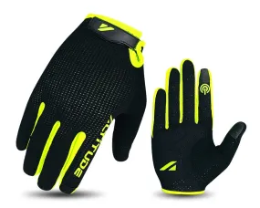 Guante Ciclismo Hombre Altitude Long Finger Touch Negro/Amarillo 