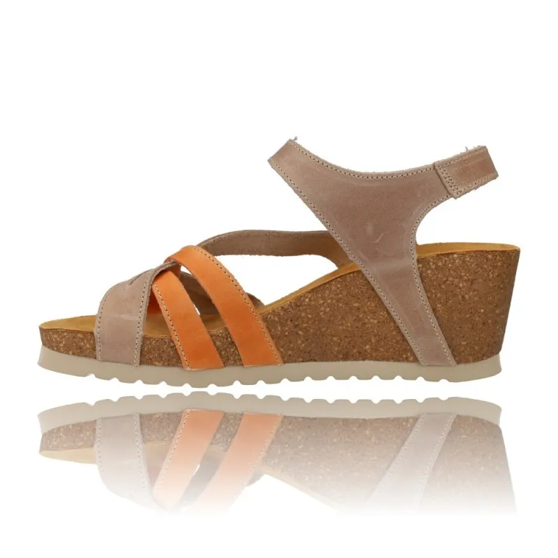 SANDALIAS CON CUñA PARA MUJER DE INTERBIOS 5633  CóMODAS