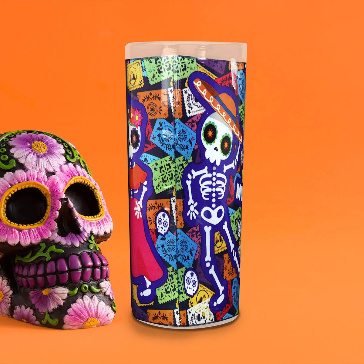 Veladora con Diseo de Charro para Día de Muertos