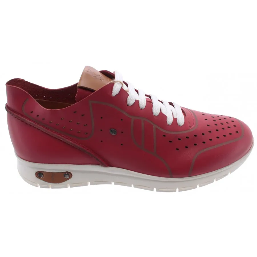 Zapatos Hombres ROBERTO SERPENTINI Sneakers Pelle Rossa Leather Red Comfort New