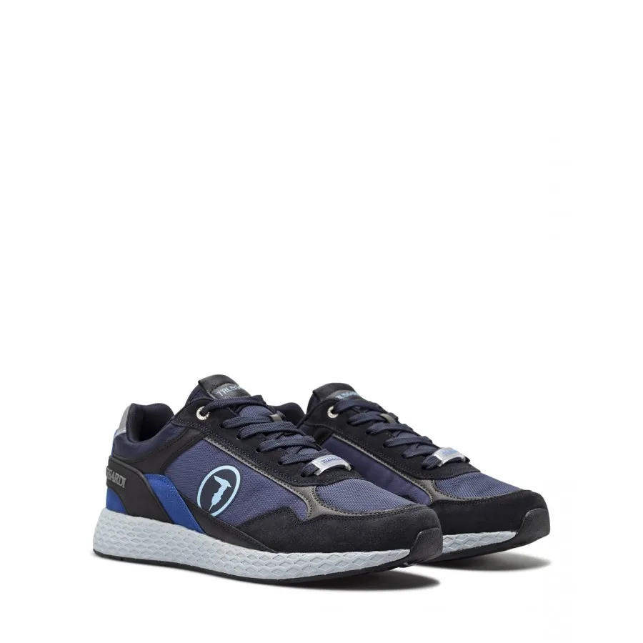 Zapatos Hombres Sneakers TRUSSARDI Kevin Kioto Blue Cuero Azul