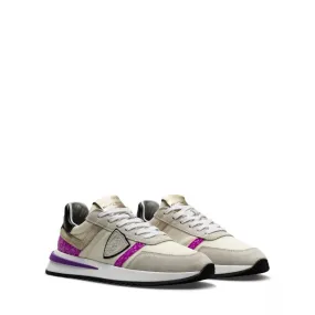 Zapatos Mujeres Sneakers PHILIPPE MODEL Paris TYLD GP01 Blanc Violet Beige