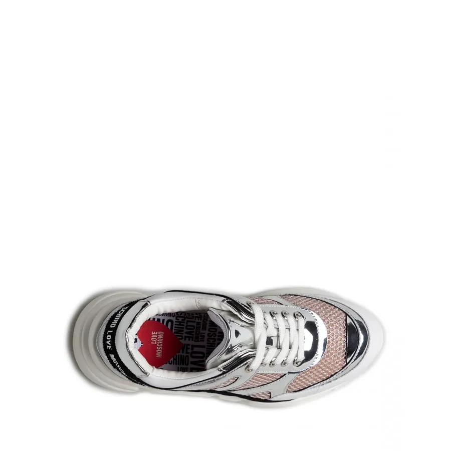 Zapatos Sneakers Mujeres LOVE MOSCHINO JA15323 Plata Cuero
